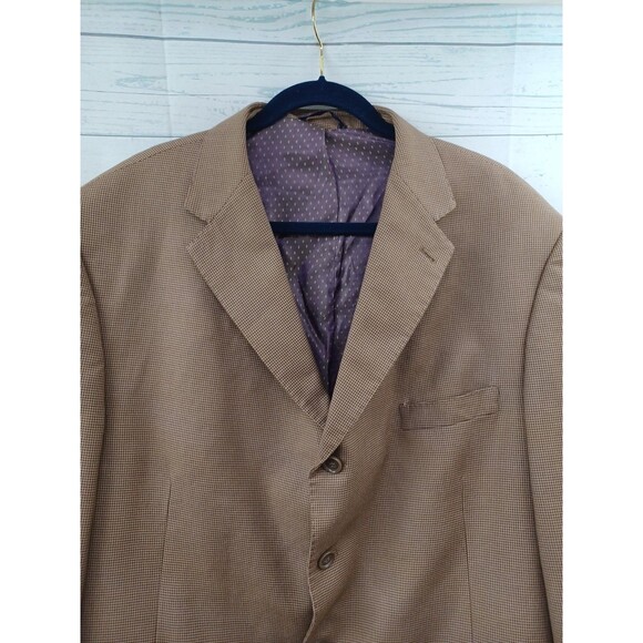 Earvin Magic Johnson Signature Brown Houndstooth Suit Sz 50XL Pants 44XLx34 - Picture 3 of 14